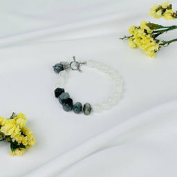 Браслет из Кварца и Соколиного глаза 17 см