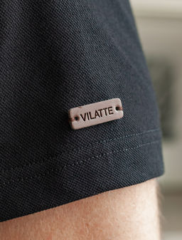 Футболка-поло из фактурного трикотажа VILATTE