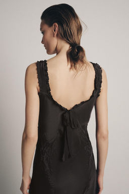 VESTIDO LARGO BORDADOS ZW COLLECTION / Gris antracita - Zara фото 5