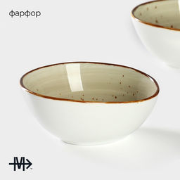 Салатники Magistro Mediterana, набор 2 шт., 260 мл, фарфор, бежевые