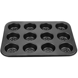 Форма для выпечки с тефлоновым покрытием 35х26,5см h2,8см, для 12 булочек, с перфорацией (Китай)