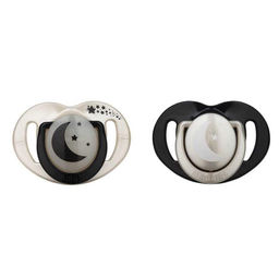 Двойная ортодонтическая пустышка с боксом для хранения 6+, Pearl & Black / Day & Night 2 шт 7124593