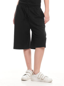 Шорты Багги Бермуды для девочки школьные 22-7696 черный - Mini maxi фото 9