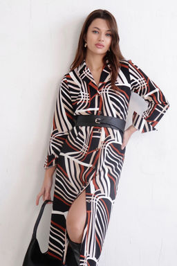 Платье-рубашка с английским воротником принт - Martichelli фото 276