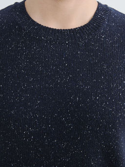 Bisiklet Yaka Y?n Kar???ml? Erkek Triko Kazak