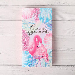 Цена за 5 шт. Открытка с местом для шоколадки «Самой чудесной»