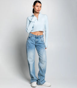 Джемпер #КТ1228, голубой