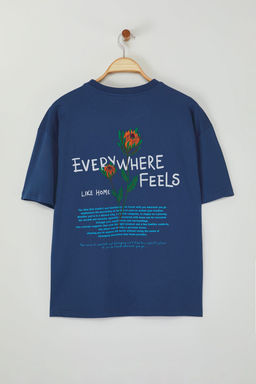 TRENDYOL MAN Beyaz Oversize/Genis Kesim Cicek Nak?sl? %100 Pamuk T-Shirt TMNSS25TS00026 - Trendyolmilla фото 6