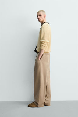 JERSEY REGULAR FIT ALGOD?N / Vainilla - Zara фото 4