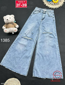Джинсы для девочки широкие