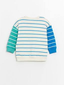 Bisiklet Yaka Uzun Kollu ?izgili Erkek Bebek Sweatshirt ve E?ofman Alt? 2li Tak?m - Waikiki фото 3