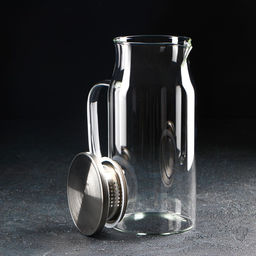 Кувшин для воды Magistro «Стиль», 1.05 л, 14.5×10×22 см, с крышкой, стекло, прозрачный