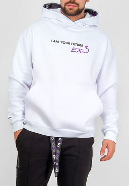 Толстовка длинный рукав unisex KNND KU-H-013(белый)-P