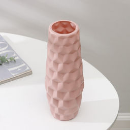 Ваза для цветов, пластик 7×6.5×26 см, 1.3 л, розовая
