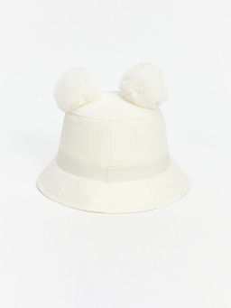 Ponpon Detayl? K?z ?ocuk Bucket ?apka