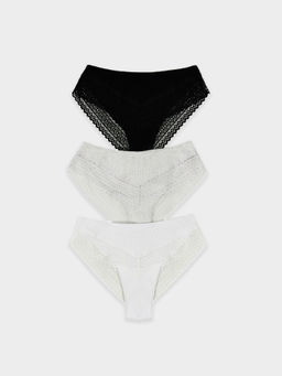 Трусы женские слипы мультипак (3 шт.) в белом и черном цвете белый 412538-3 - Mark formelle фото 8