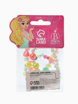 Цена за 2 шт. Браслеты детские набор 3 шт. «Выбражулька. цветочек Тюльпан и Сердце», d=5.5 см, МИКС