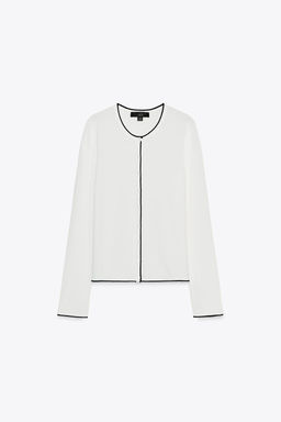 KNIT JACKET WITH PIPED SEAMS - Zara фото 8