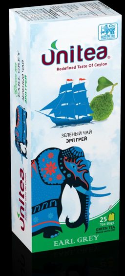UNITEA. Earl Grey зеленый 50 гр. карт.пачка, 25 пак.