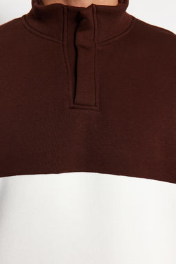 TRENDYOL MAN Siyah Oversize/Genis Kesim C?tc?tl? Renk Ici Polar Pamuklu Sweatshirt TMNAW24SW00160 - Trendyolmilla фото 12