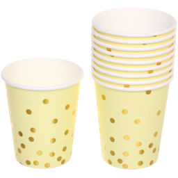 Цена за 6 шт. Стакан бумажный 0,2л в наборе 10 шт "Конфетти" желтый