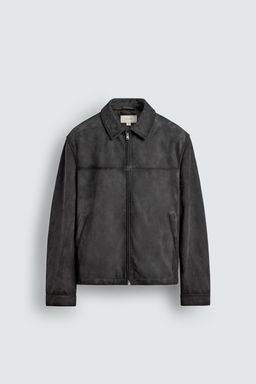 REGULAR FIT SUEDE LEATHER JACKET - Zara фото 8