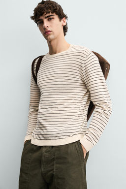 JERSEY RAYAS LINO - ALGOD?N / Crudo - Zara фото 5