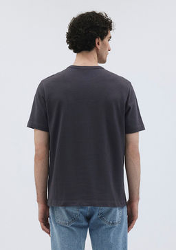 Antrasit Premium Basic Tisort - Mavi фото 3