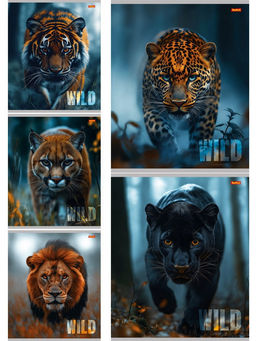 Цена за 3 шт. Тетрадь 48л. Remix ЭКОНОМ "Хищники на охоте" клетка (Т48-4858) типогр. бумага