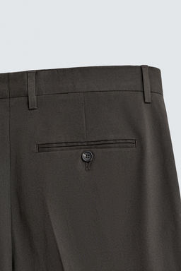 PANTAL?N REGULAR FIT TRAJE MEZCLA ALGOD?N / Marr?n - Zara фото 8