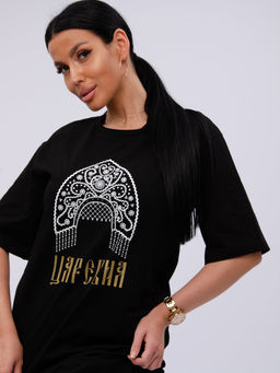 Сорочка "Царевна" чёрная, трикотаж