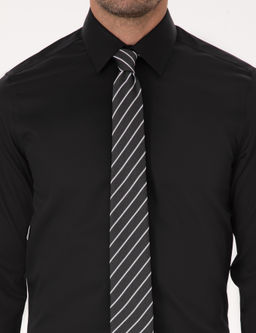 Siyah Slim Fit %100 Pamuk Non Iron Kolay _t_lenebilir Klasik G_mlek - Cacharel фото 6