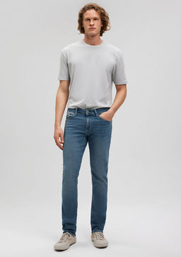 Jake KRMZBYZ Mavi Premium Puslu Vintage Mavi Jean Pantolon