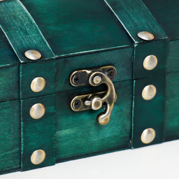 Шкатулка для украшений «Сундучок. Алиенора», дерево, с заклёпками, выпуклая, зелёный, 15×11.5×7.5 см