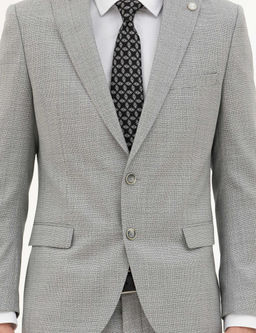 A__k Gri Extra Slim Fit Y_n Tak_m Elbise