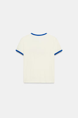 CAMISETA MANGA CORTA BORDADOS / Blanco - Zara фото 5