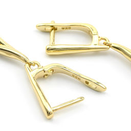 Серьги позолоченные Колос 54мм, 9г Радуга камня