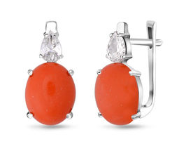 Серьги, коралл, СПН4231