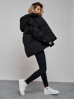 Зимняя женская куртка модная с капюшоном черного цвета 52306Ch - Holdluck фото 19