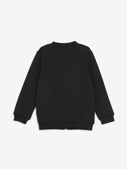 Bisiklet Yaka Uzun Kollu Basic Erkek ?ocuk Fermuarl? Sweatshirt