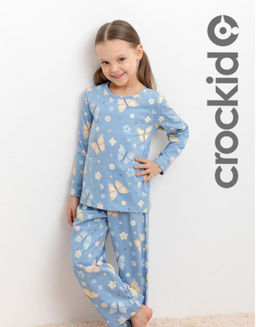 К 1622-1/небесный,бабочки пижама дет - Crockid фото 11