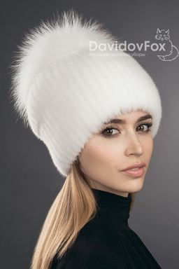 шапка Буратино норка белая