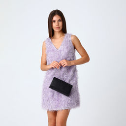 Сумка-клатч женская вечерняя на магните, на цепочке, мерцающая, чёрная