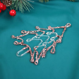 Цена за 3 шт. Ёлочная игрушка Зимнее волшебство. Ёлочка сияние блеск, 148 см, прозрачно-розовый фото 5