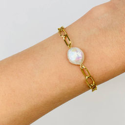 Браслет на цепочке с Жемчугом 16 см +