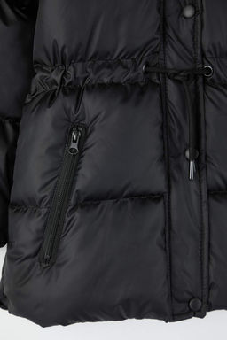 Siyah K?z Cocuk Duz Dik Yaka Regular Mont TKDAW26MO00017 - Trendyolmilla фото 2