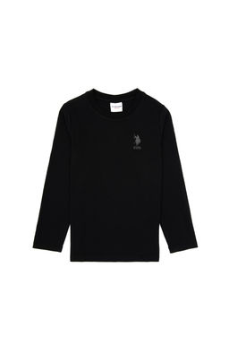 Erkek _ocuk Siyah Basic Bisiklet Yaka Sweatshirt Sepette S_rpriz _ndirim