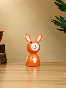 Набор сувенирный Зайки, h=15 см, h=13 см, h=10 см, дерево, оранжевый