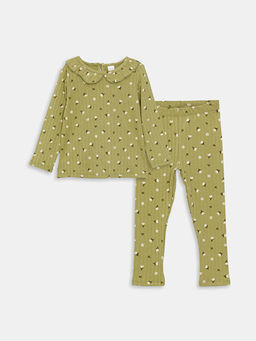 Bebe Yaka Uzun Kollu K?z Bebek Ti??rt ve Tayt 2li Tak?m