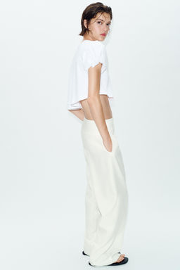 CAMISETA CROP MANGA VOLUMEN / Blanco - Zara фото 4